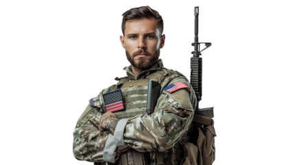 american soldier isolated