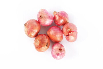 Red onion on a white background