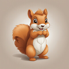 Flat logo of animal "squirrel" cute character 