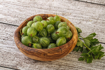 Natural ripe gooseberry heap in the bowl