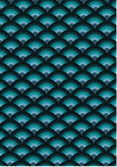 Japanese wave seamless pattern. Abstract ink print vector background. Block print fabric effect wallpaper.