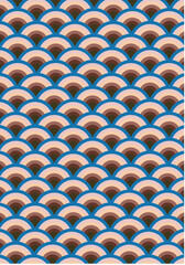 Japanese wave seamless pattern. Abstract ink print vector background. Block print fabric effect wallpaper.