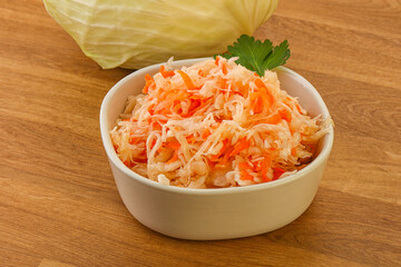 Sauerkraut - pickled cabbage in the bowl
