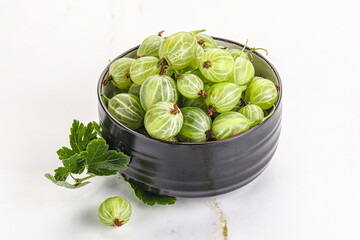 Sweet ripe gooseberries in the bowl