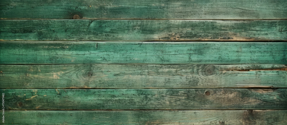 Poster Rustic Green Wood Background with Intricate Natural Patterns and Texture