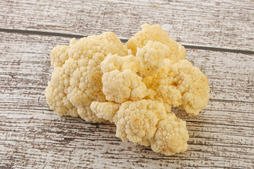 Raw white cauliflower cabbage heap