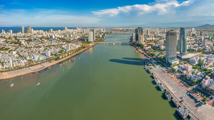 Aerial view of Da Nang city, Vietnam