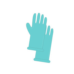 Gloves isolated on white background. Vector flat with outline illustration