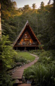 Tee pee shaped cabin in the Gondwana jungle.