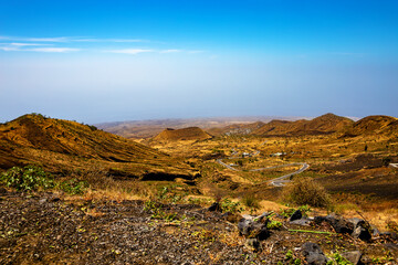 Landscape on Island Fogo, Island of Fire, Cape Verde, Cabo Verde, Africa.