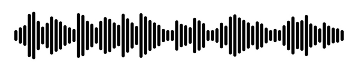 Sound wave vector icon. Music or melody symbol. Audio sign.