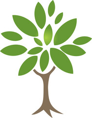 green tree abstract ecology logo. tree with leaves
