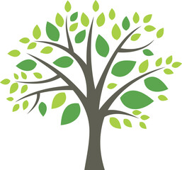 green tree environment nature logo tree with green leaves