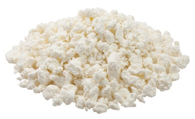 Cottage Cheese, Curd, isolated on white background, full depth of field