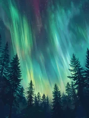 Papier Peint photo autocollant Aurores boréales aurora borealis, showcasing the beauty of the cosmos
