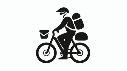 Bike delivery glyph icon vector. bike delivery sign.