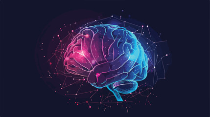 Brain image for science and study Flat vector