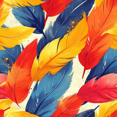 feather pattern, frameless pattern to enlarge and use as graphic element like background, tiles, ai generated