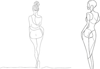 woman body line art illustration