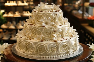 beautiful decorated wedding cake design professional advertising food photography