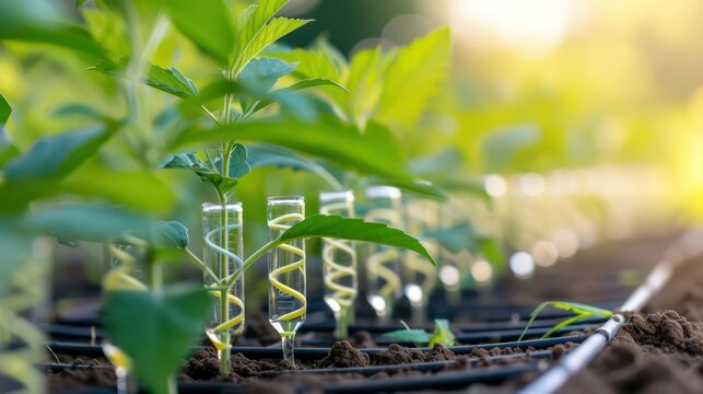 role of gene editing technologies in creating crops with enhanced nutritional value Young Plants Growing in a Nursery, Nurtured for Agricultural Prosperity