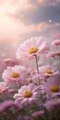 Fototapeta premium Whispers daisy meadow. AI generated illustration