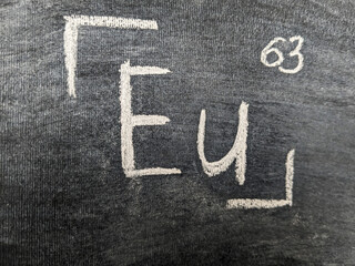 The chemical element europium with a serial number from the periodic table.