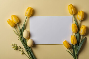 easter card with eggs and flowers