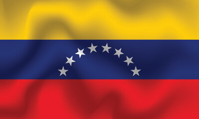 Flat Illustration of Venezuela flag. Venezuela national flag design. Venezuela wave flag.
