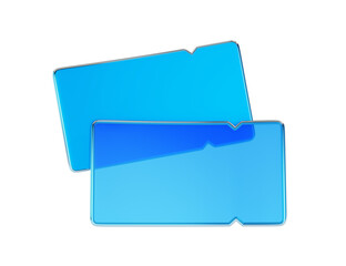 Blue promotion ticket illustration.