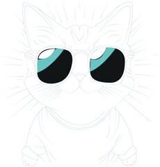 Cute cat coloring page for children