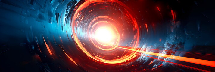 Obraz premium circles exploding with energy, surrounded by intersecting lines that convey a sense of dynamic movement. Generative AI