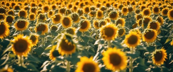 A field of sunflowers is in full bloom