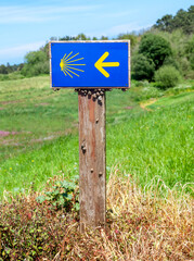 Road sign of Camino de Santiago