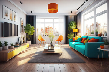 Modern apartment design, minimalist style.