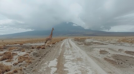 Giraffes graze in the fields amidst natural beauty.