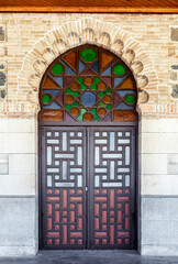 Ornate door in moorish style in Toledo railway station