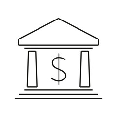 Bank icon. Illustration of column. icon isolated on white background.