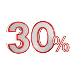 Obraz premium 30 percent 3d red