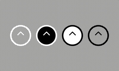 Up arrows buttons set. Go up the hill of the site. Icon in circle, on transparent. Element for app, graphic design, infographic, web, site, ui, ux, gui, element, dev, logotype. Vector EPS 10.