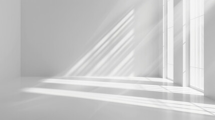 Abstract white light on wall background for display product with Generative Ai.