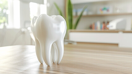 Human tooth model in dental clinic