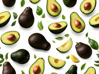 Avocado Bliss Illustration. Fresh, Green, and Packed with Health. - obrazy, fototapety, plakaty
