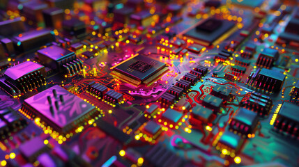 Fototapeta na wymiar Chip electronic hardware