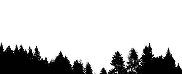 Abstract Background in Black and White - Art , Silhouette of trees in black and white	