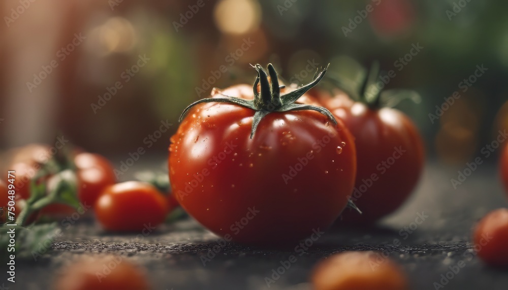 Wall mural view of aesthetic some delicious tomato image background