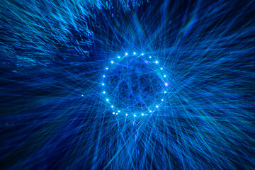 abstract light rays pattern in laser show
