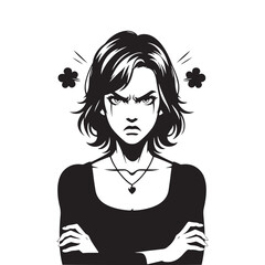 Burning Reaction: Vector Angry Person Silhouette - Expressing Intense Emotion in Striking Form. Angry Person Illustration, Angry man vector.