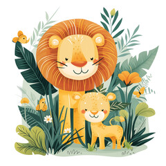 The lion isolate on white background