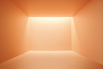 Minimalist Peach-Colored Room with Ambient Lighting and Textured Floor - A Serene and Modern Space for Design and Architectural Concepts
